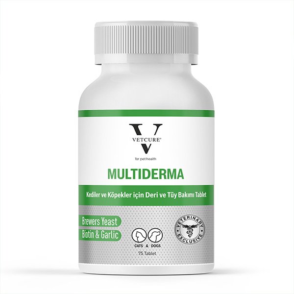 Vetcure Multiderma Kedi ve Köpek Deri Tüy ve Tırnak Sağlığı Destekleyici 75 Tablet - 1