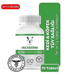 Vetcure Multiderma Kedi ve Köpek Deri Tüy ve Tırnak Sağlığı Destekleyici 75 Tablet