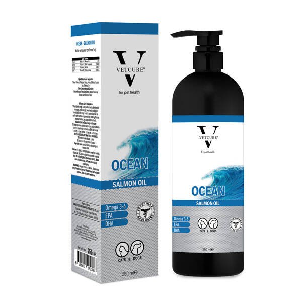 Vetcure Ocean Salmon Oil Kedi ve Köpekler İçin Somon Yağı Desteği 250 ML - 1