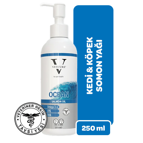 Vetcure Ocean Salmon Oil Kedi ve Köpekler İçin Somon Yağı Desteği 250 ML - 1