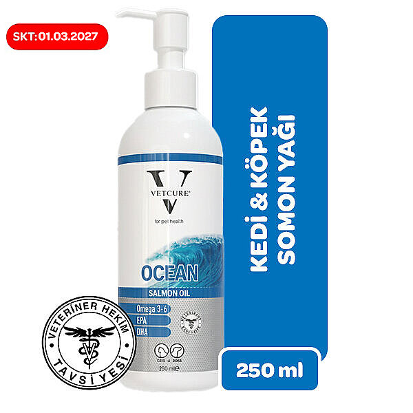 Vetcure Ocean Salmon Oil Kedi ve Köpekler İçin Somon Yağı Desteği 250 ML - 1