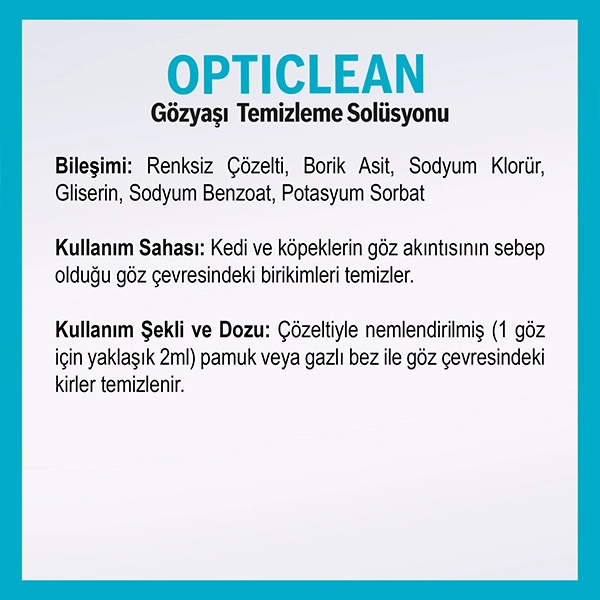 Vetcure Opticlean Kedi ve Köpek Göz Temizleme Solüsyonu 50 ML - 2