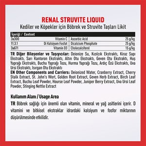 Vetcure Renal Struvite Kedi ve Köpek Böbrek Taşı ve İdrar Yolu Sağlığı Destekleyici Likit 50 ML - 2