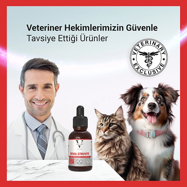 Vetcure Renal Struvite Kedi ve Köpek Böbrek Taşı ve İdrar Yolu Sağlığı Destekleyici Likit 50 ML - 3