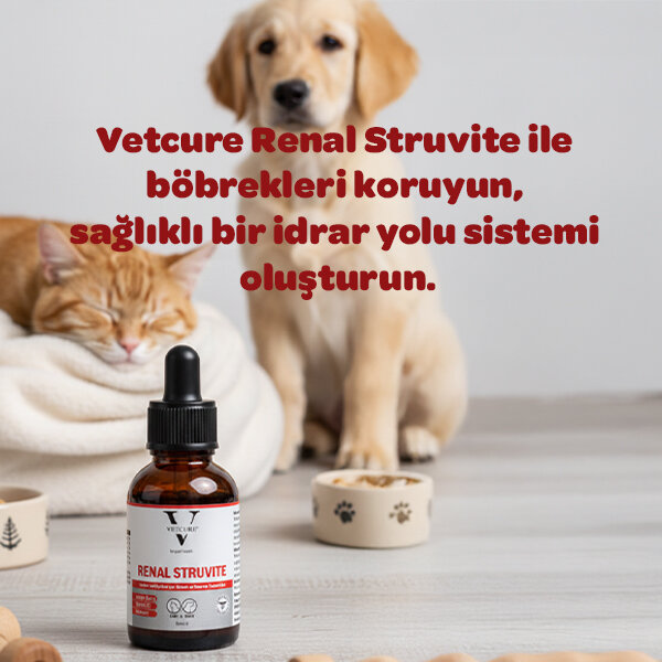 Vetcure Renal Struvite Kedi ve Köpek Böbrek Taşı ve İdrar Yolu Sağlığı Destekleyici Likit 50 ML - 3