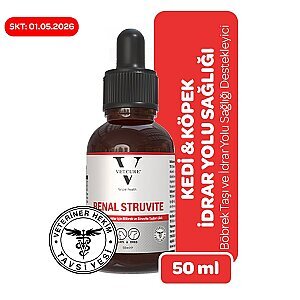 Vetcure Renal Struvite Kedi ve Köpek Böbrek Taşı ve İdrar Yolu Sağlığı Destekleyici Likit 50 ML