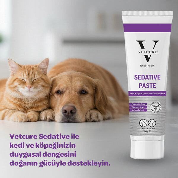 Vetcure Sedative Kedi ve Köpek Anksiyete ve Stres Davranış Sorunları Destekleyici Paste 100 gr - 3