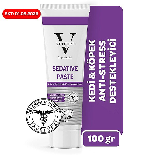 Vetcure Sedative Kedi ve Köpek Anksiyete ve Stres Davranış Sorunları Destekleyici Paste 100 gr - 1