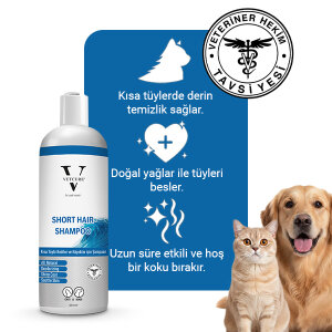 Vetcure Short Hair Kedi ve Köpekler İçin Okyanus Kokulu Kısa Tüylü Şampuan 400 ML - 2