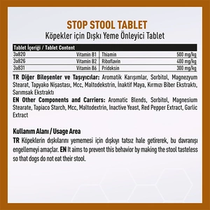 Vetcure Stop Stool Köpekler İçin Dışkı Yeme Önleyici 100 Tablet - 2