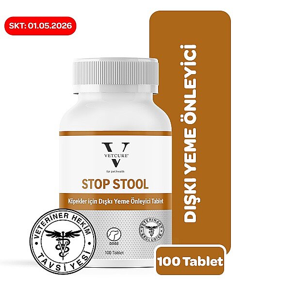 Vetcure Stop Stool Köpekler İçin Dışkı Yeme Önleyici 100 Tablet - 1