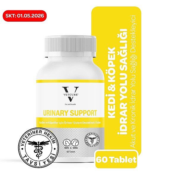 Vetcure Urinary Kedi ve Köpek Akut ve Kronik İdrar Yolu Sağlığı Destekleyici 60 Tablet - 1