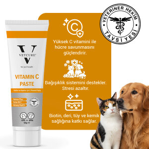 Vetcure Vitamin C Kedi ve Köpek C Vitamini Desteği Paste 100 gr - 2
