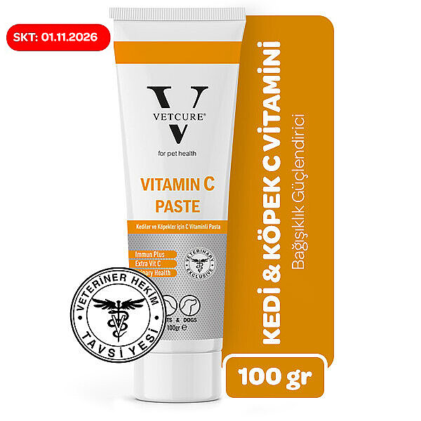 Vetcure Vitamin C  Kedi ve Köpek C Vitamini Desteği Paste 100 gr - 1
