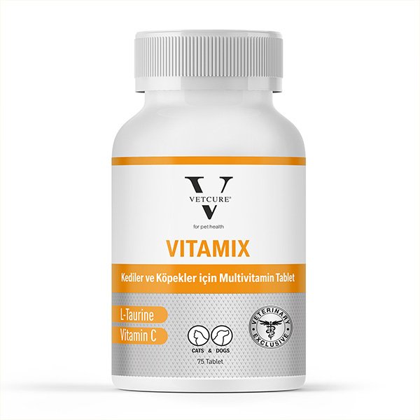 Vetcure Vitamix Kedi ve Köpek Multivitamin ve Mineral Aminoasit Desteği 75 Tablet - 1