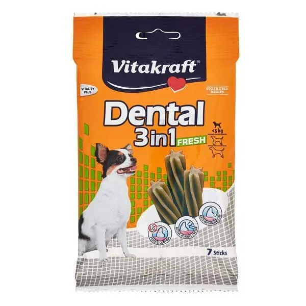 Vitakraft 3 in 1 Dental Naneli Köpek Ödül Çubukları 120 Gr Small - 1