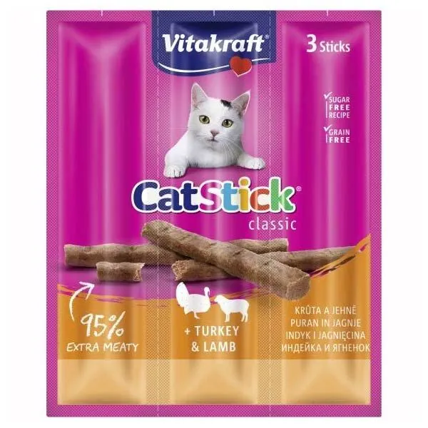 Vitakraft Kümes Hindili ve Kuzulu Kedi Ödül Çubuğu 3x6 Gr - 1