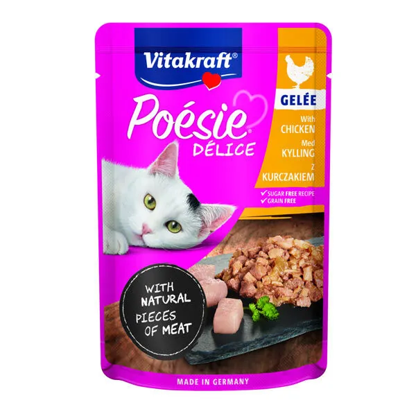 Vitakraft Poesie Delice Jelly Tavuklu Yaş Kedi Maması 85 Gr - 1