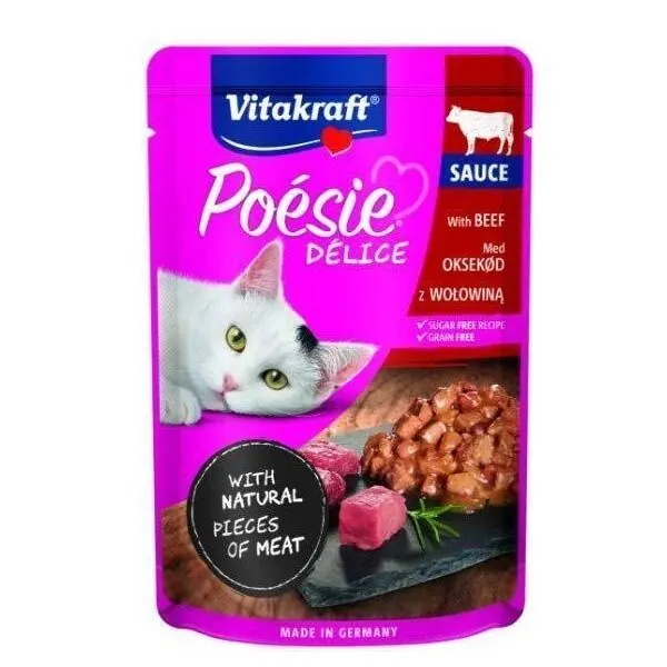Vitakraft Poesie DeliSauce Biftekli Yaş Kedi Maması 85 Gr - 1