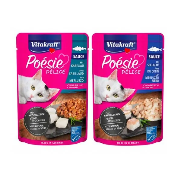 Vitakraft Poesie DeliSauce Karışık Balıklı Kedi Yaş Mamaları 85 Gr x 7 Adet - 2