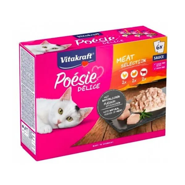 Vitakraft Poesie DeliSauce Karışık Etli Kedi Yaş Mamaları 85 Gr x 7 Adet - 1