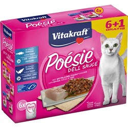 Vitakraft Poesie Soslu Balıklı Karışık Kedi Yaş Maması 6+1 Hediyeli 85 Gr