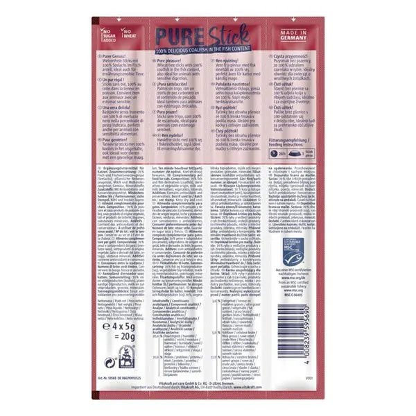 Vitakraft PureStick Kömür Balıklı Kedi Ödül Çubuğu 4x5 Gr - 2
