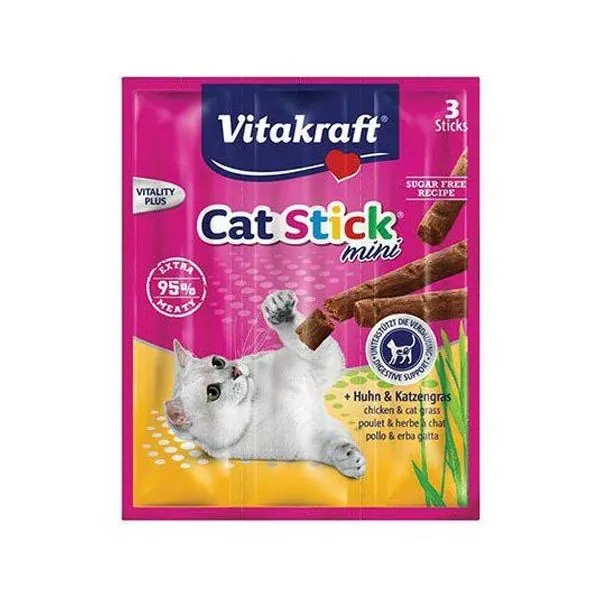 Vitakraft Tavuklu Ve Kedi Otlu Kedi Ödül Çubuğu 3x6 Gr - 1