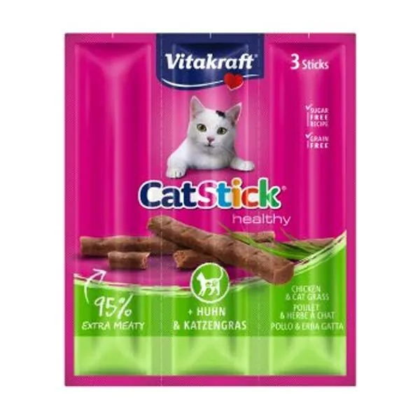 Vitakraft Tavuklu Ve Kedi Otlu Kedi Ödül Çubuğu 3x6 Gr - 2