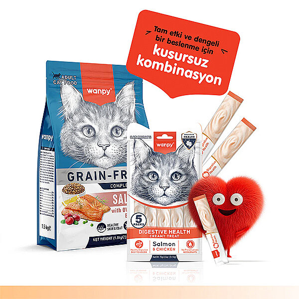 Wanpy Digestive Health Somonlu ve Tavuklu Sindirim Desteği Krema Kedi Ödül Maması 14gr (5'li) - 6