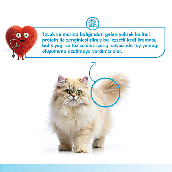 Wanpy Hairball Control Morinalı ve Tavuklu Tüy Yumağı Önleyici Krema Kedi Ödül Maması 14gr (5'li) - 5