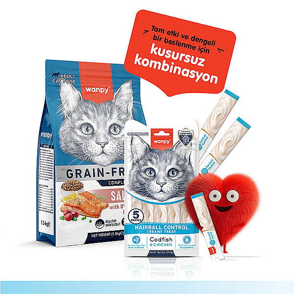 Wanpy Hairball Control Morinalı ve Tavuklu Tüy Yumağı Önleyici Krema Kedi Ödül Maması 14gr (5'li) - 6