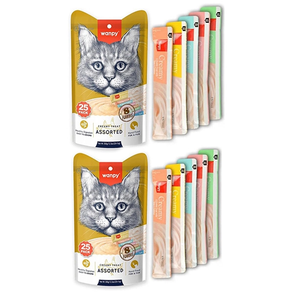 Wanpy Karışık 8 Lezzetli Krema Kedi Ödülü 14 gr x 50 Adet - 1