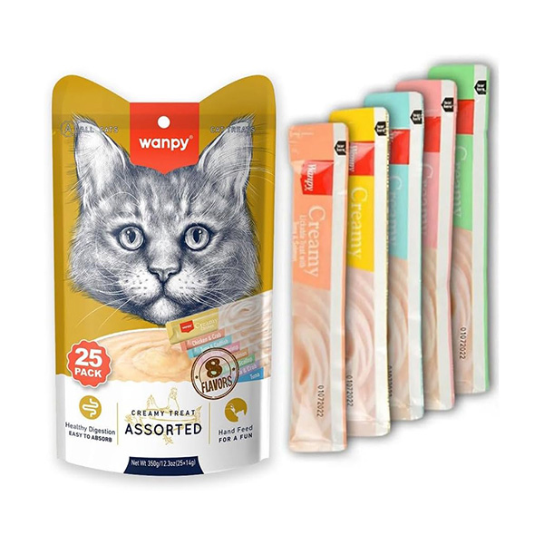 Wanpy Karışık 8 Lezzetli Krema Kedi Ödülü 14 gr x 25 Adet - 1