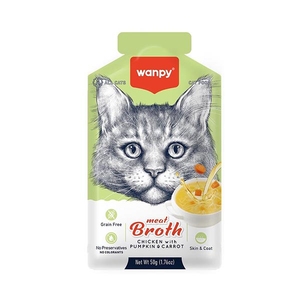 Wanpy Tavuk Etli, Balkabaklı ve Havuçlu Tahılsız Kedi Çorbası 50 g