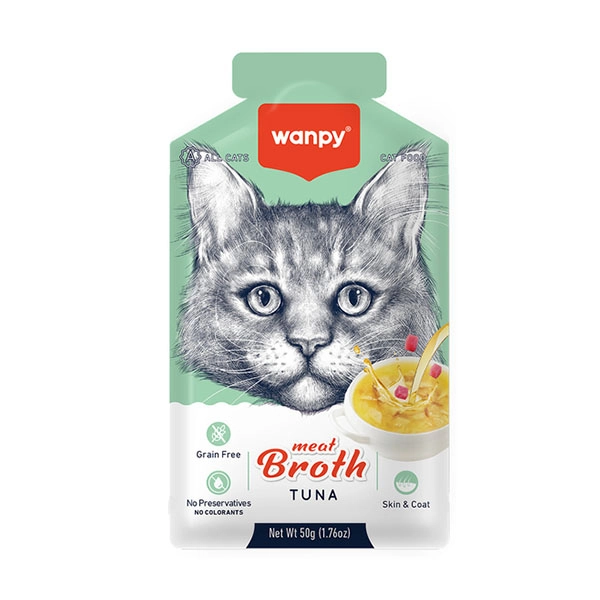 Wanpy Kediler için Ton Balığı Eti Çorbası 50 gr - 1