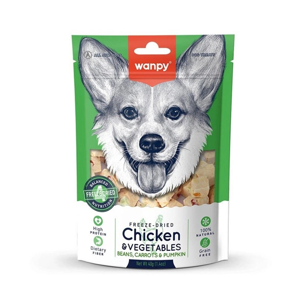 Wanpy Köpek Dondurularak Kurutulmuş Tavuk&Sebze 40g - 1