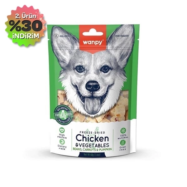 Wanpy Köpek Dondurularak Kurutulmuş Tavuk&Sebze 40g - 2