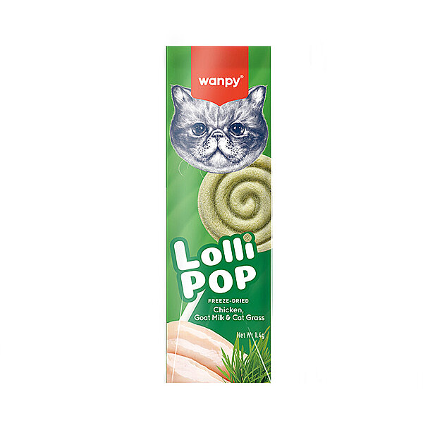 Wanpy LolliPop Kedi Otlu Dondurularak Kurutulmuş Kedi Ödül Maması 1,4 g