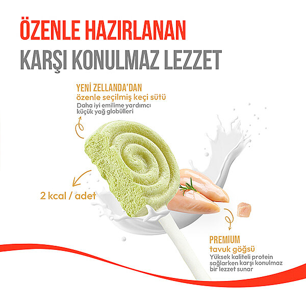Wanpy LolliPop Kedi Otlu Dondurularak Kurutulmuş Kedi Ödül Maması 1,4 g - 3