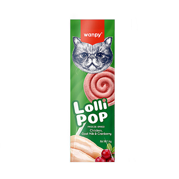 Wanpy LolliPop Kızılcıklı Dondurularak Kurutulmuş Kedi Ödül Maması 1,4 g - 1