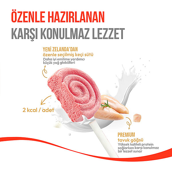 Wanpy LolliPop Kızılcıklı Dondurularak Kurutulmuş Kedi Ödül Maması 1,4 g - 3