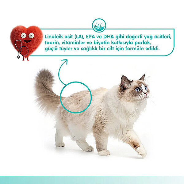 Wanpy Skin&Coat Ton Balıklı ve Somonlu Tüy Sağlığı Destekleyici Krema Kedi Ödül Maması 14gr (5'li) - 5