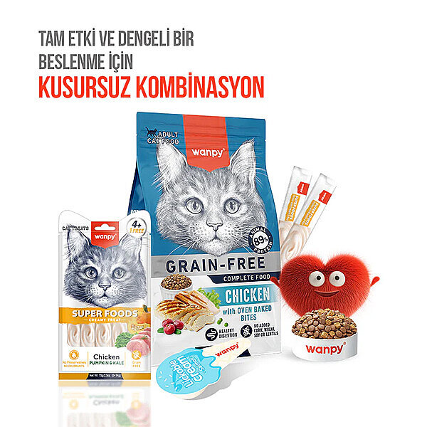 Wanpy Superfood Balkabaklı ve Kara Lahanalı Krema Kedi Ödülü 14gr (5'li) - 4