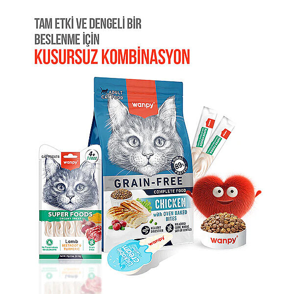 Wanpy Superfood Kuzulu Pancar ve Zerdeçallı Krema Kedi Ödülü 14gr (5'li) - 5