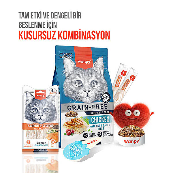 Wanpy Superfood Somonlu Chia ve Deniz Yosunlu Krema Kedi Ödülü 14gr (5'li) - 5