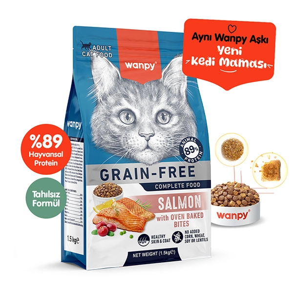 Wanpy Tahılsız Somonlu Yetişkin Kedi Maması 1,5 kg - 1