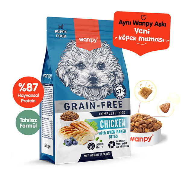 Wanpy Tavuklu Tahılsız Yavru Kuru Köpek Maması 1,5 kg - 1
