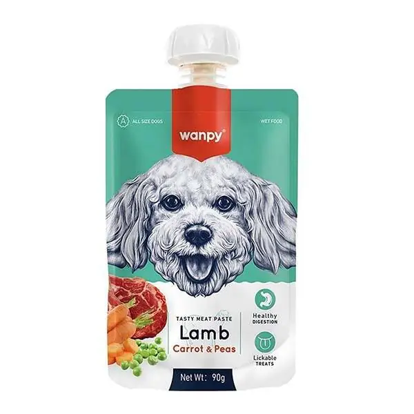 Wanpy Taze Kuzulu&Havuçlu 10'lu  Köpek Et Ezmesi 90 gr - 1