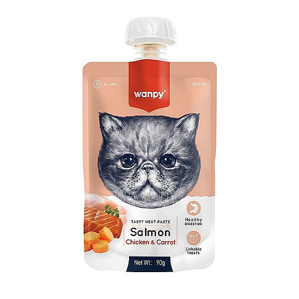 Wanpy Somonlu ve Tavuklu Et Ezmesi Kedi Ödül Maması 90 g